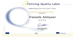 eTwinning Çalışmaları Kalite Etiketi ile Ödüllendirildi