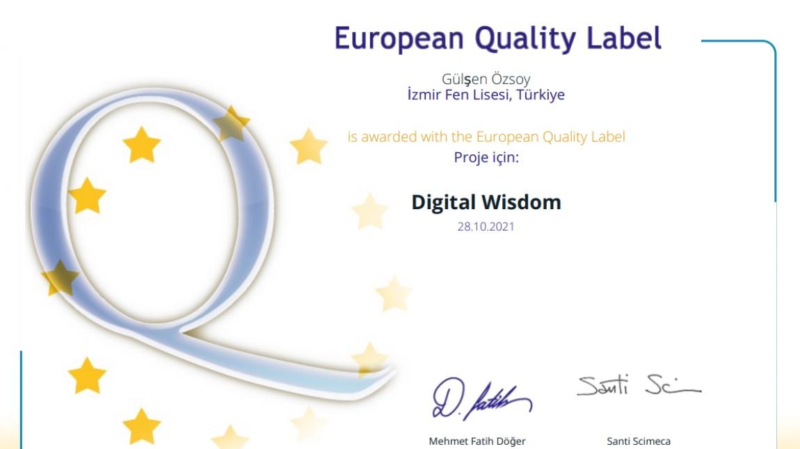 Digital Wisdom Avrupa Kalite Etiketi Aldı