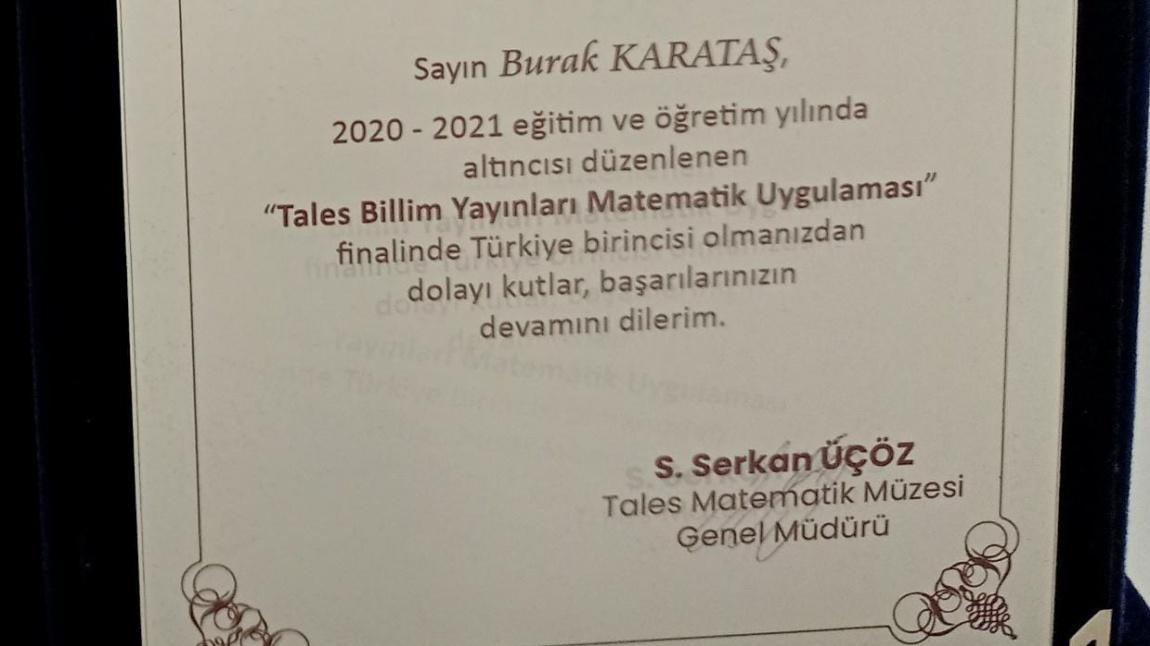 TALES Matematik Türkiye Birincisi Burak Karataş