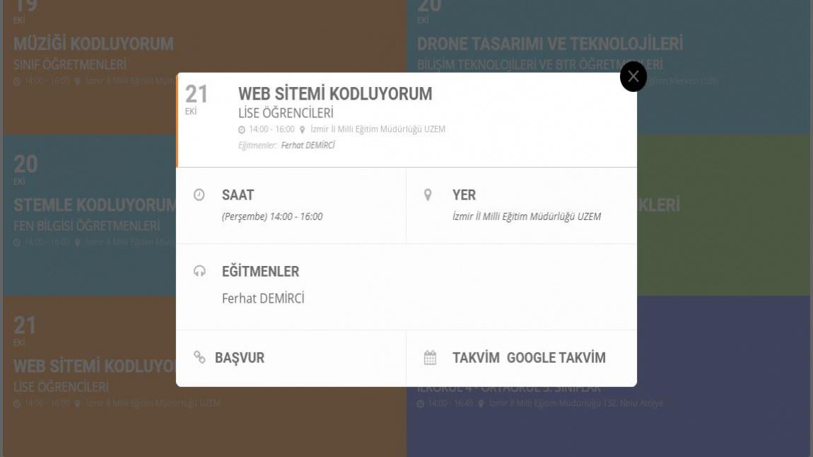 İzmir MEM EuCodeWeek - Web Sitemi Kodluyorum