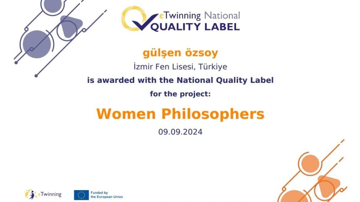 eTwinning Projemiz Ulusal Kalite Etiketi Aldı - Women Philosophers